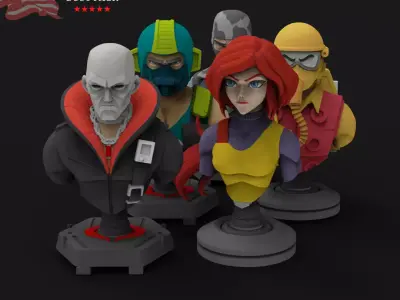 GI JOE Madness Collection busts  3D Model Pack