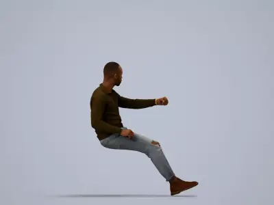 00174Terrell006 - Adult Black man driving car in casual attire 3D model