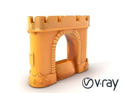 Underwater Castle Archway model pack Low-poly 3D model
