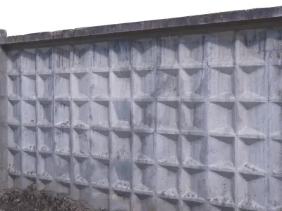 Concrete fence scan 4 Low-poly 3D model