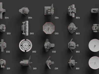 Radar Pack Low-poly 3D model