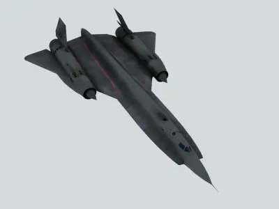 Lockheed YF-12A Interceptor aircraft Low-poly 3D model