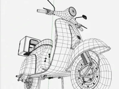 Italian Scooter Low-poly 3D model