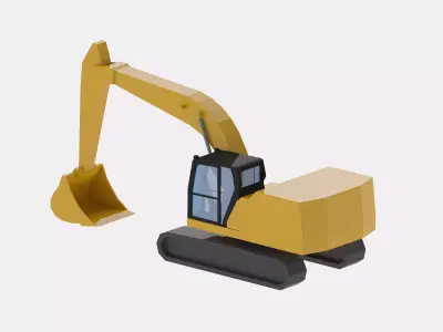 Excavator Construction 323 Simplified Low-poly 3D model