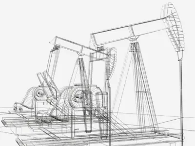 Oil Field Pump Jack 3D model