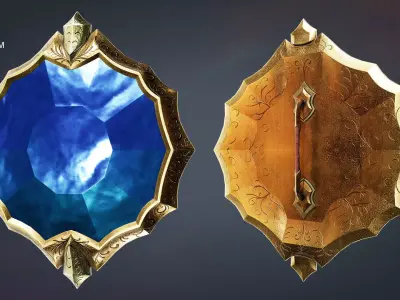 Fantasy Crystal Shield Low-poly 3D model