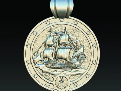Sail Medallion  3D print model