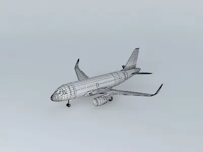 Template Airbus A318 Sharklets v.2 Free 3D model