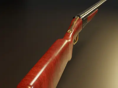 Double Barrel Low-poly 3D model