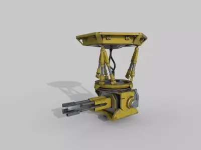 machine gun Low-poly 3D model 4