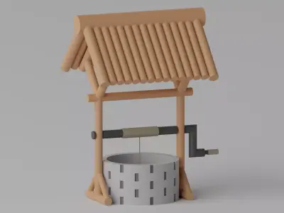 Medieval Stone Water Well 3D model