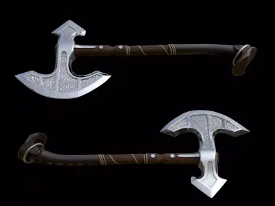 Medieval Axe 3D model 5