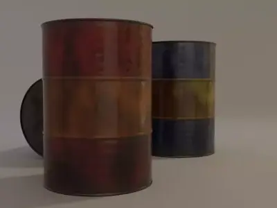 Barrel oil cans 3D model