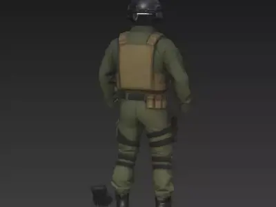 Military clothing set  Helmet  Gloves  Military boots 3D model