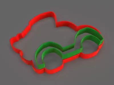 Christmas Truck Cookie Cutter 3D print model