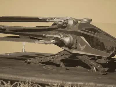Atreides ornithopter from Dune Low-poly 3D model