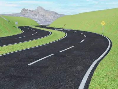 American Road Speed Bump Low-poly 3D model