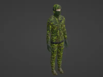 Soldier - II Low-poly 3D model