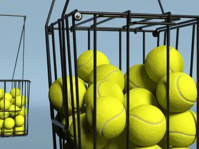 Wire Tennis Ball Hopper Basket 3D model