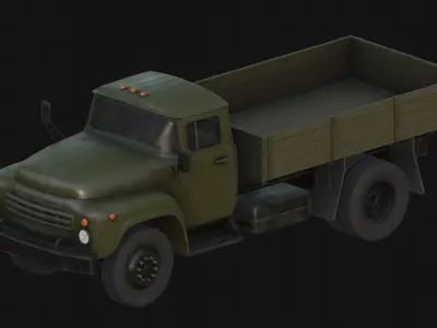 Soviet Military Truck Low-poly 3D model