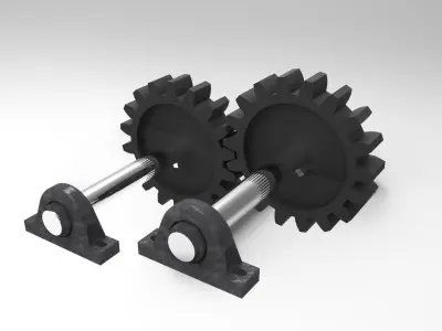 Gear two metal gears Free 3D model