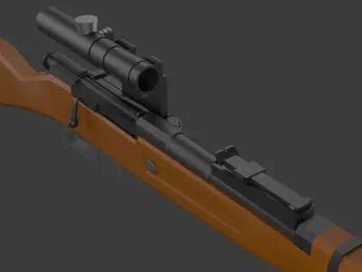 Mosin with scope Lowpoly Low-poly 3D model
