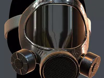 Gas mask helmet 3d model scifi Low-poly  Low-poly 3D model purchase