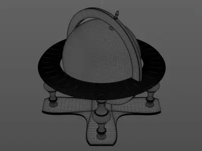 Antique World Globe Model 3D model