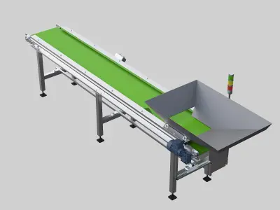 Conveyor belt with hopper 3D model purchase