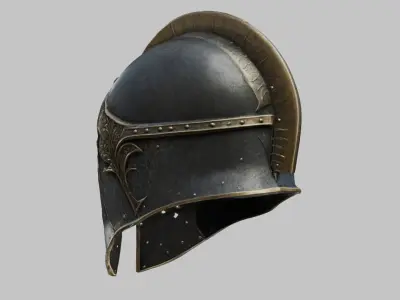 Fantasy Gothic Medieval Helm Armor Low-poly 3D model