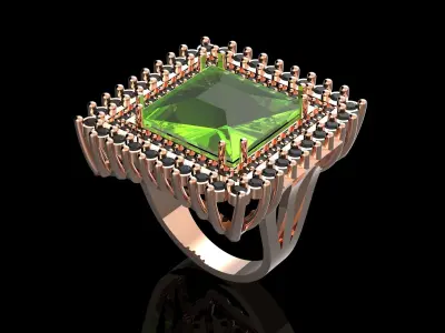 Fashion Ring With Brilliants 3D Print Model 3D print model get