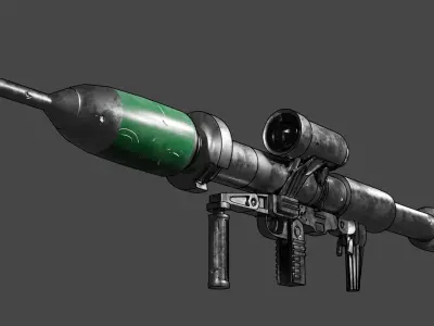 Panzerfaust 3 model grenade launcher 3D model