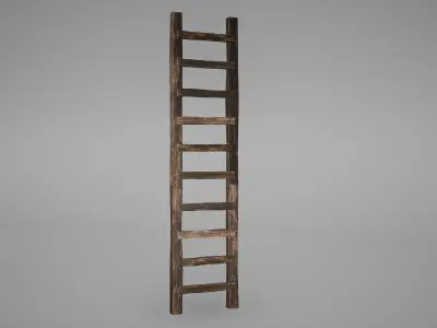 Ladder Low Poly Game Ready wooden Low-poly 3D model