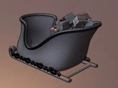 Santa sleigh 3D model