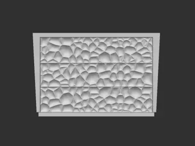 Three Drawer Storage Cabinet Ready to Carving Cnc Carving 3D model