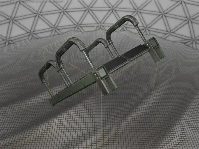 Sci-Fi Stairs - 26 - Green Version Low-poly 3D model