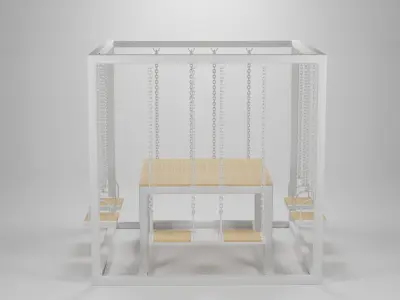 Swing Coffee Table Set  Low-poly 3D model