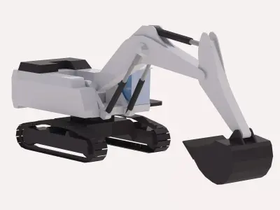 Excavator Mining R9100N Simplified Low-poly 3D model