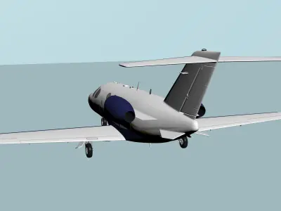 Jet ve ucak Low-poly 3D model