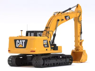 CAT 330 Medium Excavator Dirty 3D model