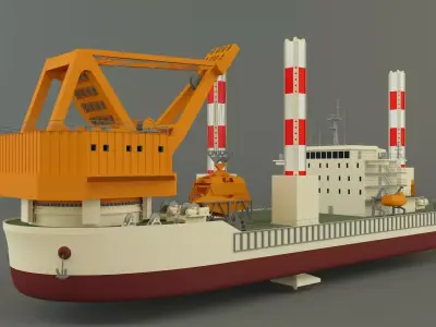 zmpc 220t grab dredger 3D model
