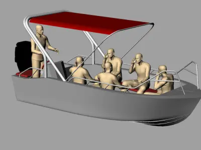 Aluminium boat 3D model