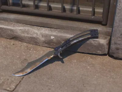 Butterfly knife CSGO desert life  Low-poly 3D model