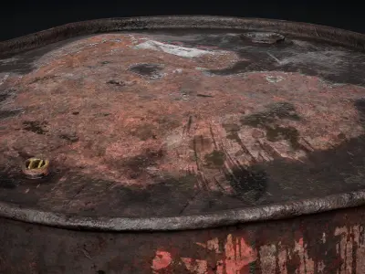 Metal Barrel Used Low-poly 3D model