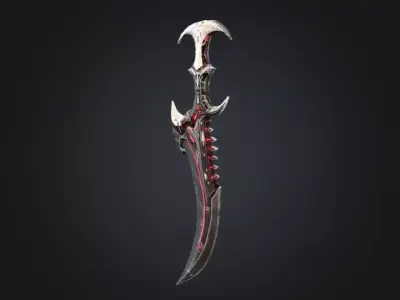 Bloodfang Reaper Dark Fantasy Demon Dagger Low-poly 3D model