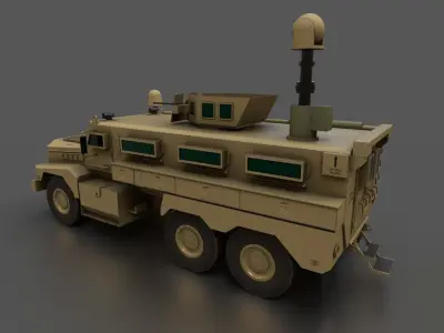 Cougar 6x6 MRAP Low-poly 3D model