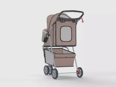 Baby stroller 3D model 3D model 16