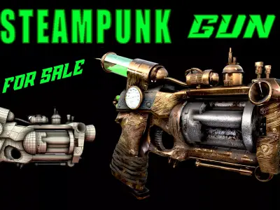 Steampunk Gun   LOW POLY 3D model