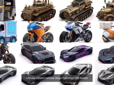 Ultimate Stylized Vehicles Mega Collection 3D Model Pack