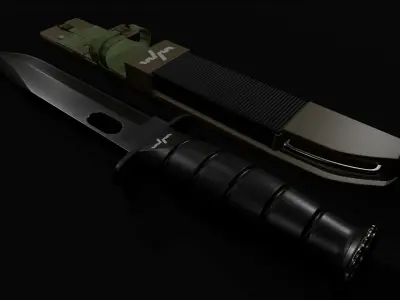 Knife samurai camouflage 3D model